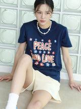 Peace and love shortPeace and love short sleeve T-shirts navy (6594388820086)