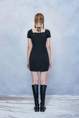 HIDE Shirring Halter Dress (Black) (6570999152758)
