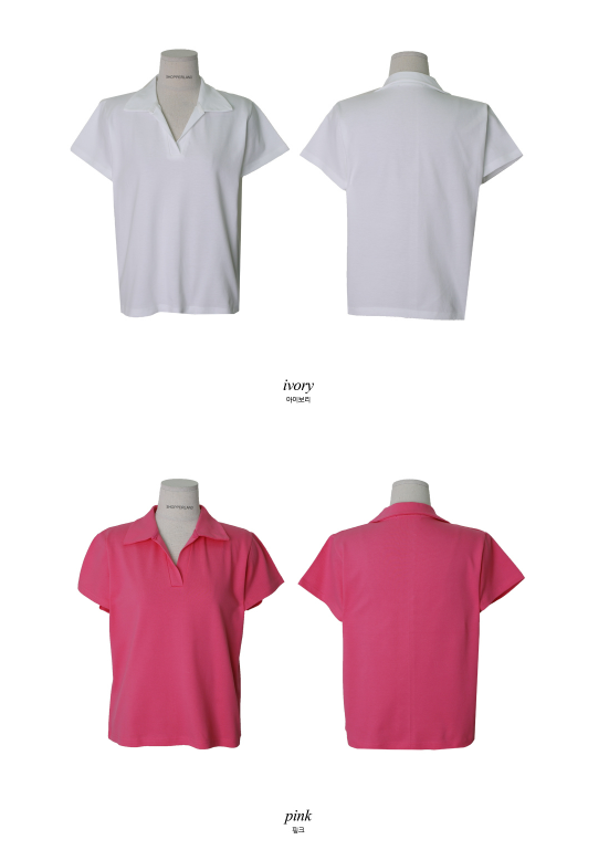 カラフルPKコットン半袖Tシャツ (4color)