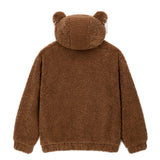 パンクベアフリースジャケット / 0 1 punk bear fleece jacket - BROWN