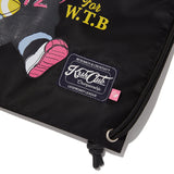 WITTY BUNNY YOUTHHOSTEL GRAPHIC GYM SACK [BLACK]
