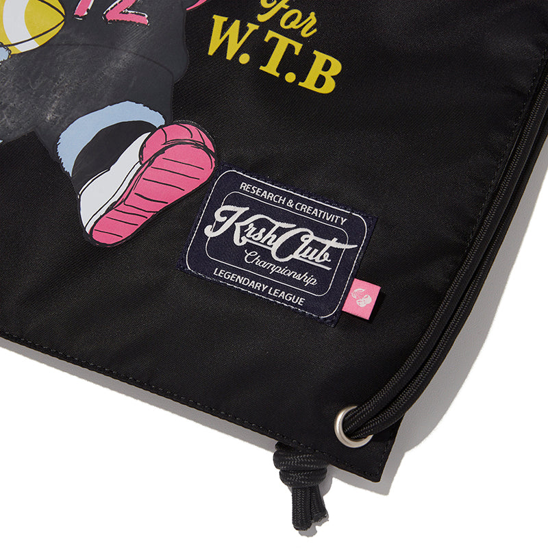 WITTY BUNNY YOUTHHOSTEL GRAPHIC GYM SACK [BLACK]