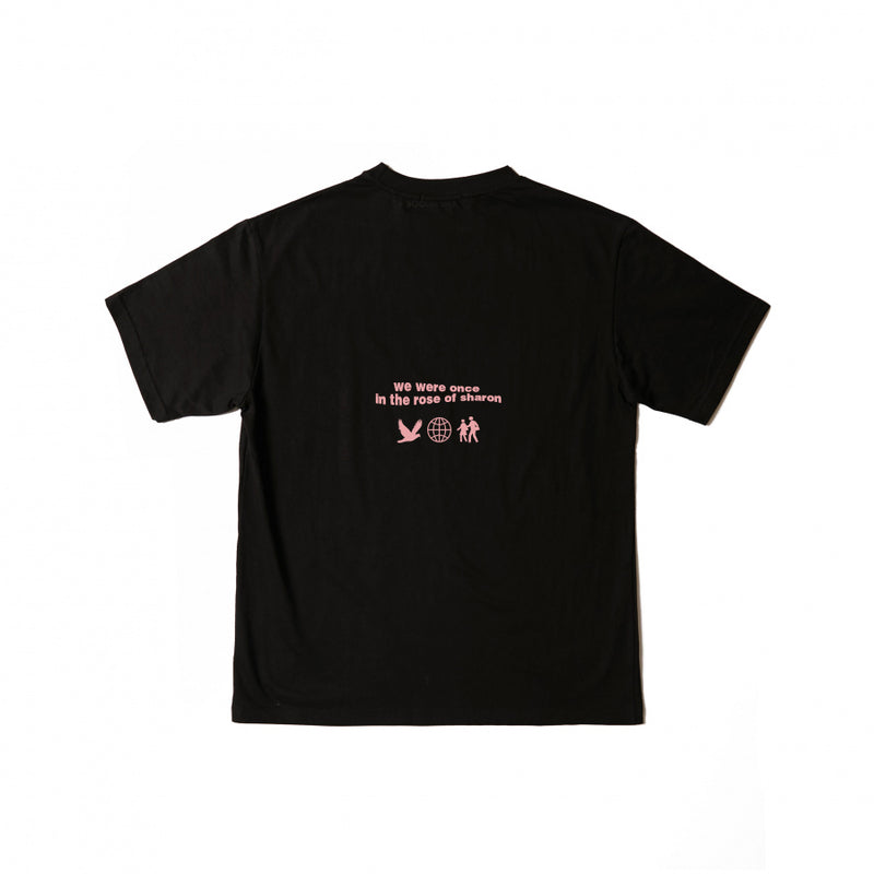 エンジェルプリントワイド半袖Tシャツ ブラック / angel print wide short sleeve t-shirt blavk (4470390882422)