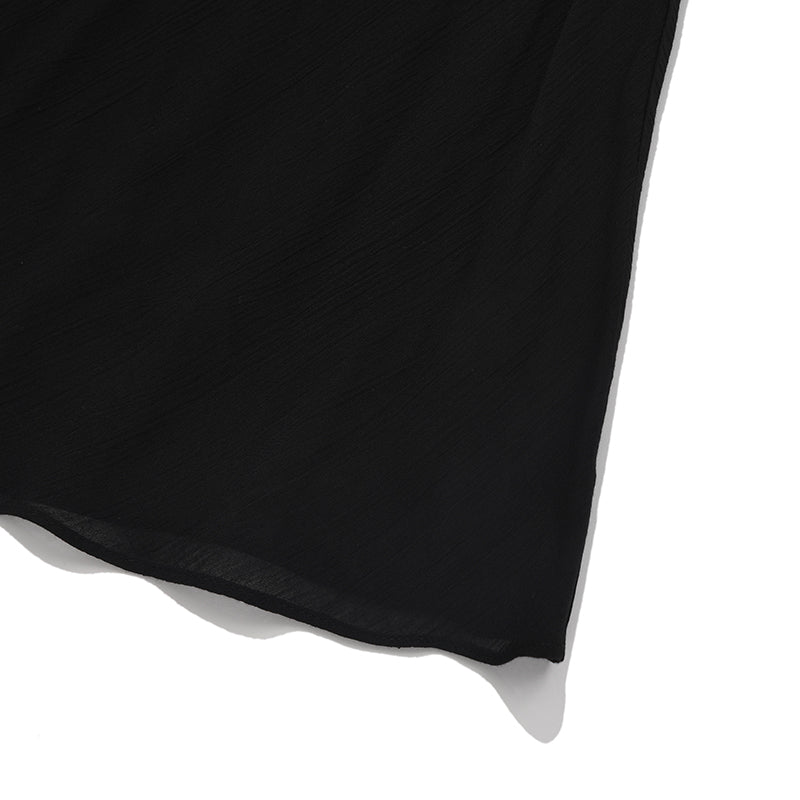 BACK POINT MAXI SLEEVELESS DRESS [BLACK]