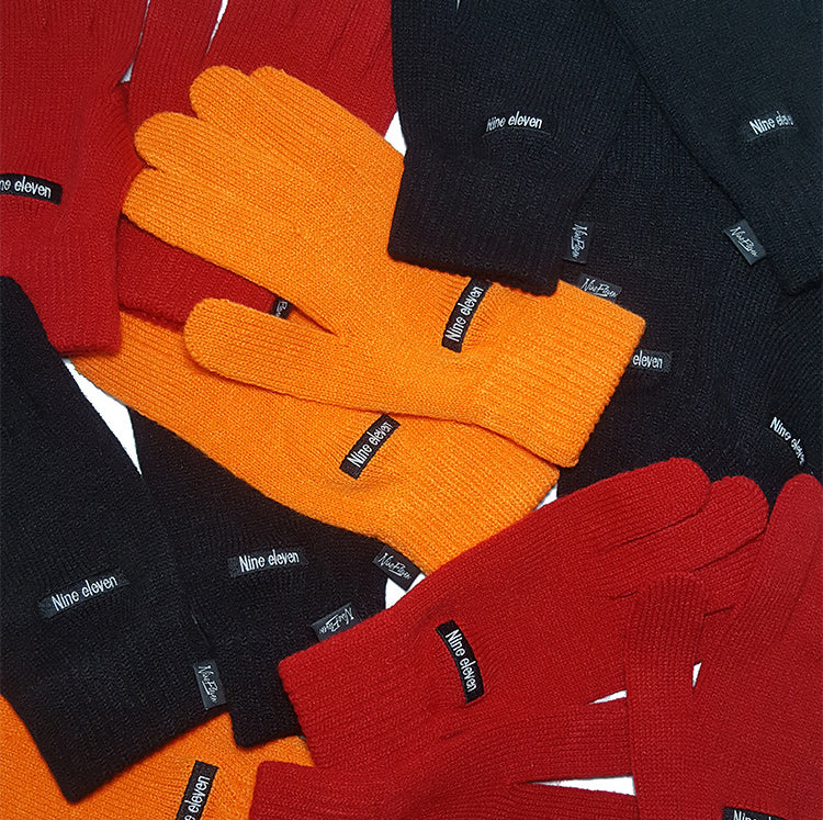 Basic knitted gloves - Orange (4622105247862)