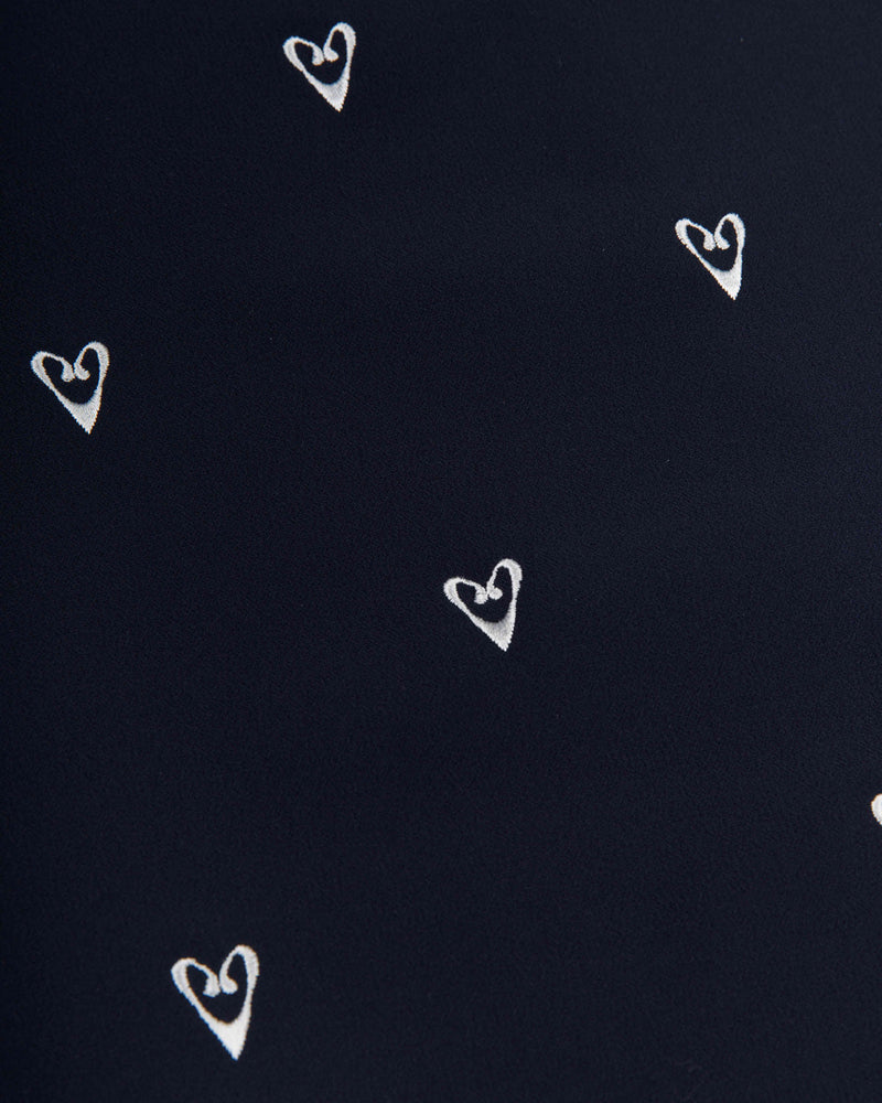 ハート刺繡ユニバースドレス/Embroidered Heart Universe Dress _ Navy