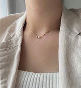 イノセントパールハートツーウェイネックレス/go Innocent pearl heart two-way y guest look necklace(Gold color)