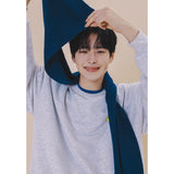 HOLYNUMBER7 X CHOI BYUNGCHAN LETTERING EMBROIDERY MUFFLER_BLUE