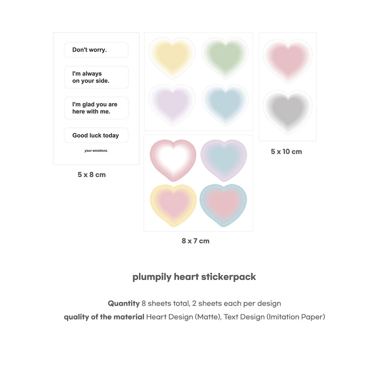 プランプリーハートステッカーパック/plumpily heart sticker pack
