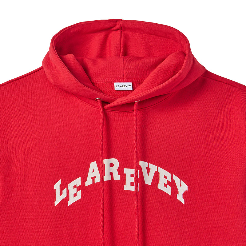 LE AREVEY ARCH LOGO HOODIE RED