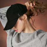 Silver stud over fit ball cap black (4618082353270)