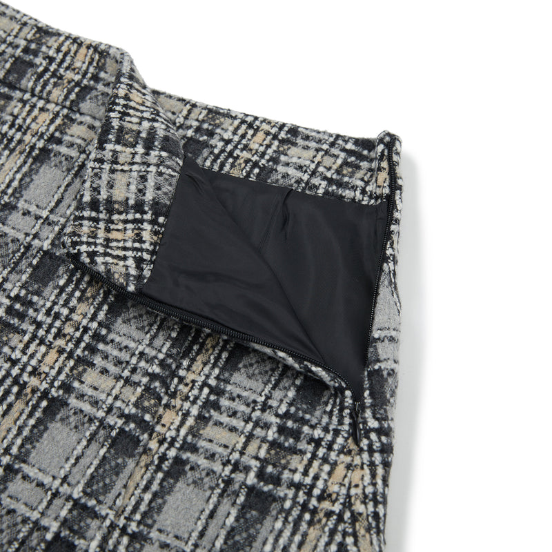 Tweed Set-up Mini Skirt [BLACK] (6618878967926)