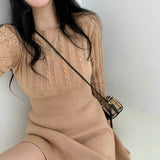 ケーブルニットAラインドレス/Cable Knit A-Line Dress