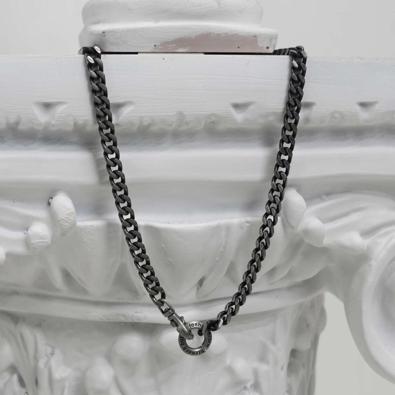 [BLESSEDBULLET]black line  chain necklace_blacksilver_8mm/6mm (6567968833654)