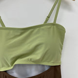 バイカラーツーピース水着セット グリーンティー / Bi-color two-piece swimsuit set Green tea