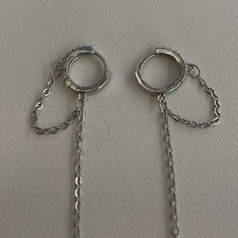 チェーンレイヤードピアス / chain layered earring (925silver)