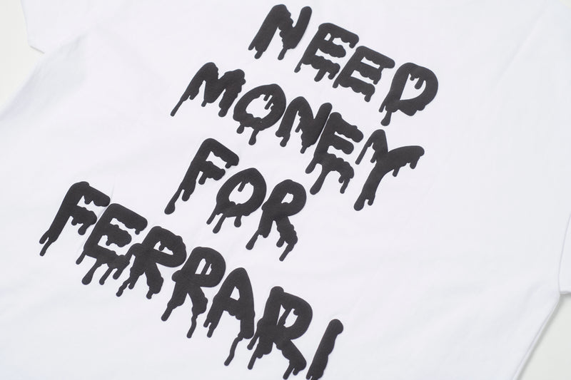 OVERSIZE FIT NEED MONEY TEE - WHITE / S24STS03-WHITE