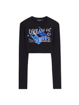 ドリームイズノーウェアクロップTシャツ/DREAM IS NOWHERE LS CROP T-SHIRT BLACK