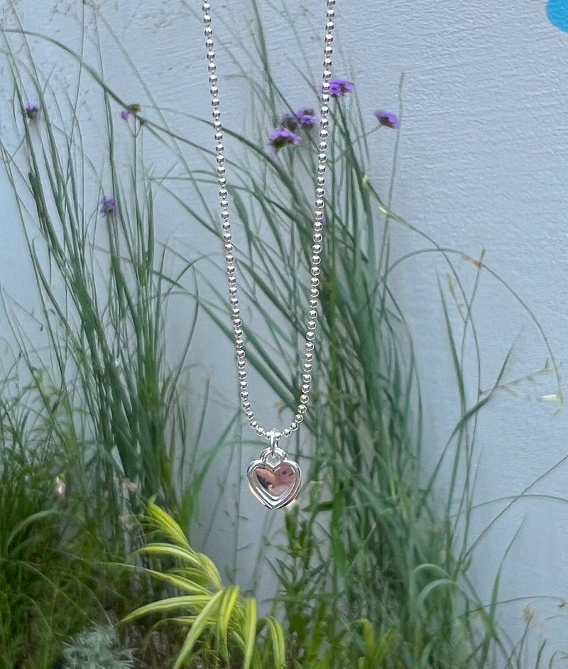 ダブルハートネックレス/Silver925 Double Heart Necklace