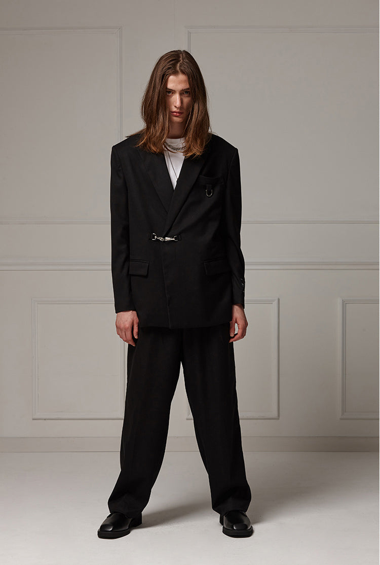 Buckle suit jacket - Black (4622117732470)