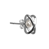 ETERNAL pearl earring (WHITE) -Single piece- (4630619783286)
