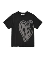 Distressed Heart Knit Tee/Black (6540640256118)