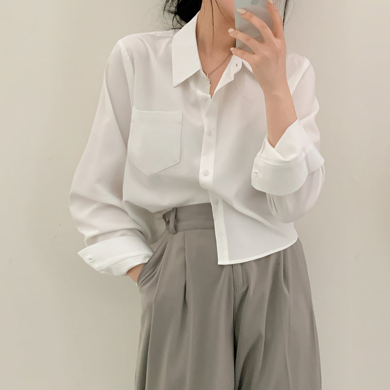 ベーシックポケットシャツ&ブラウス / [6color] Basic pocket shirt & blouse