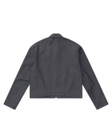 ヘムボタンクロップジャケット / Hem Button Crop Jacket (Gray)