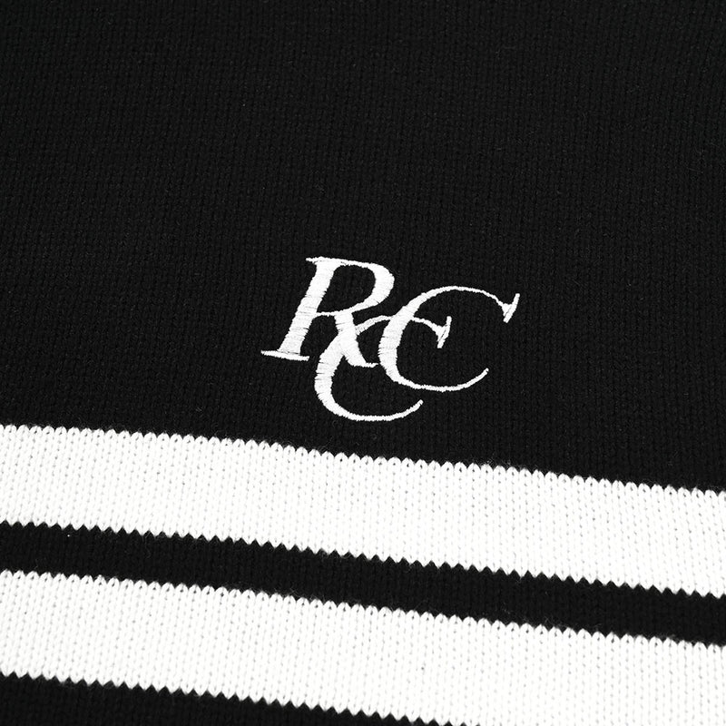 RCC Oblique Line Zipup Cardigan [BLACK]