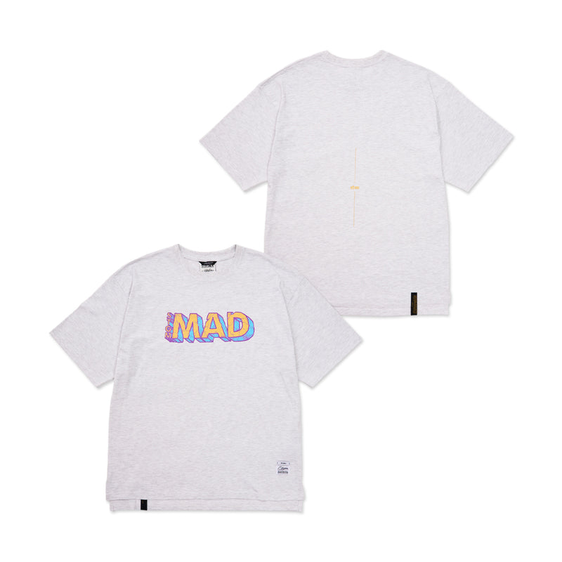 Mad Oversized Short Sleeves T-Shirts Black / White melange / white