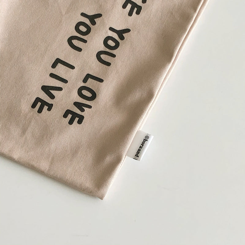 レタリングエコバッグ(ミルクココア)/Lettering eco bag (Milk cocoa)