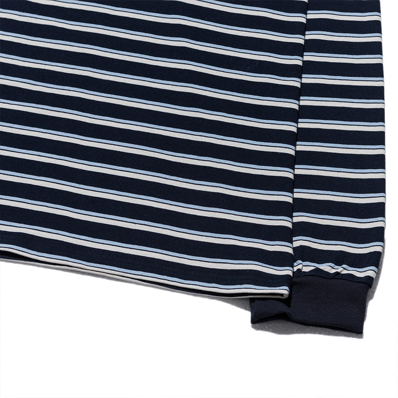 21SS CLEARLABEL STRIPE L/S TEE(NAVY) (4644324474998)