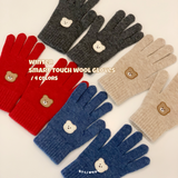 chanibear winter smart touch wool gloves (4color-beidge)