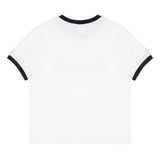 Happy two-tone crop T shirts [Navy] (6535244316790)