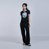 Sanrio HELLO KITTY 3DアートワークミドルクロップショートスリーブTシャツ