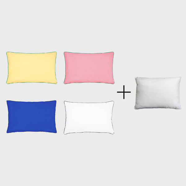 PZG ふわふわ 韓国生産 枕＋フレイム 綿 枕カバー(4色) 2点セット