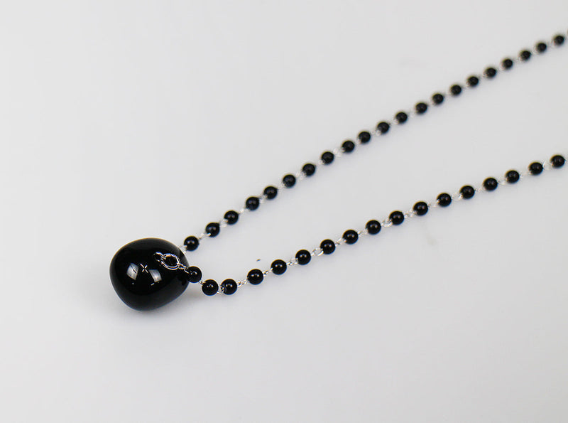 ボールネックレス / black ball necklace