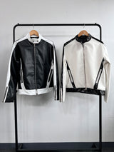 グロッシーバイカーレザージャケット / Glossy Biker Leather Jacket(2color)