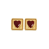 スクエアハートピアス/Square Heart Earrings_Gold