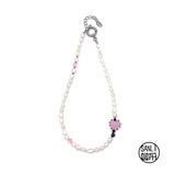 ハートミックスパールネックレス / Heart mix pearl necklace (pink)