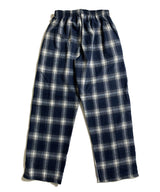 wide tartan check banding pants navy (6647963746422)