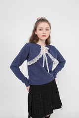 パーミナインフリルレースニット / peminine frill lace knit
