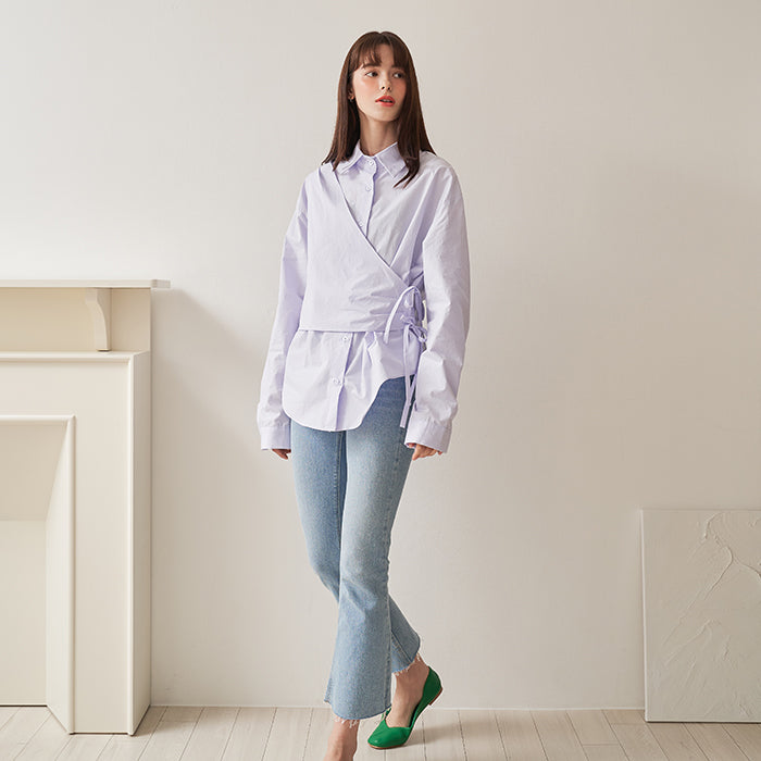 French Wrap Shirts  (3 color) (6599444332662)