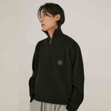 LOGO EMBROIDERY ZIP-UP COLLAR KNIT (6642378702966)