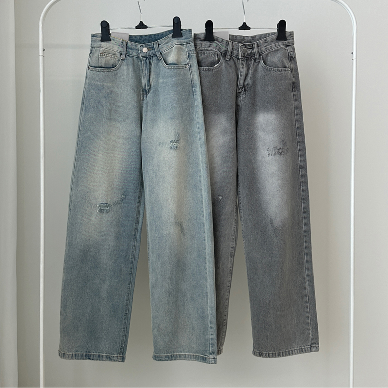 dusty vintage long wide denim pants