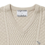 ケーブルニットベスト / Express Holiday Cable Knit Vest_Ivory