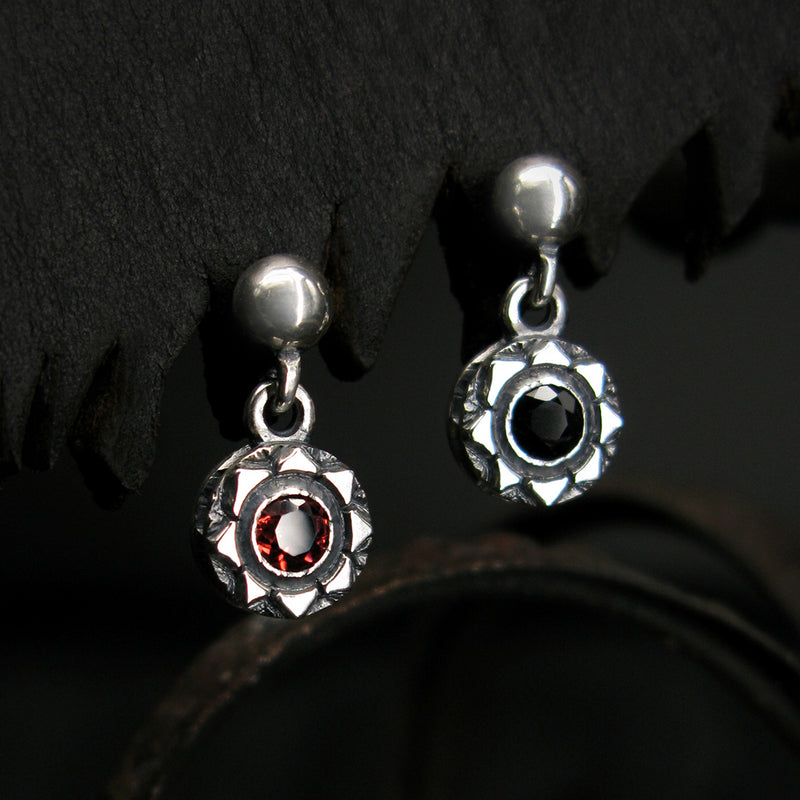 サンライトD-1シルバーイヤリング / SunlightD-1 Garnet silver earring (4593404018806)