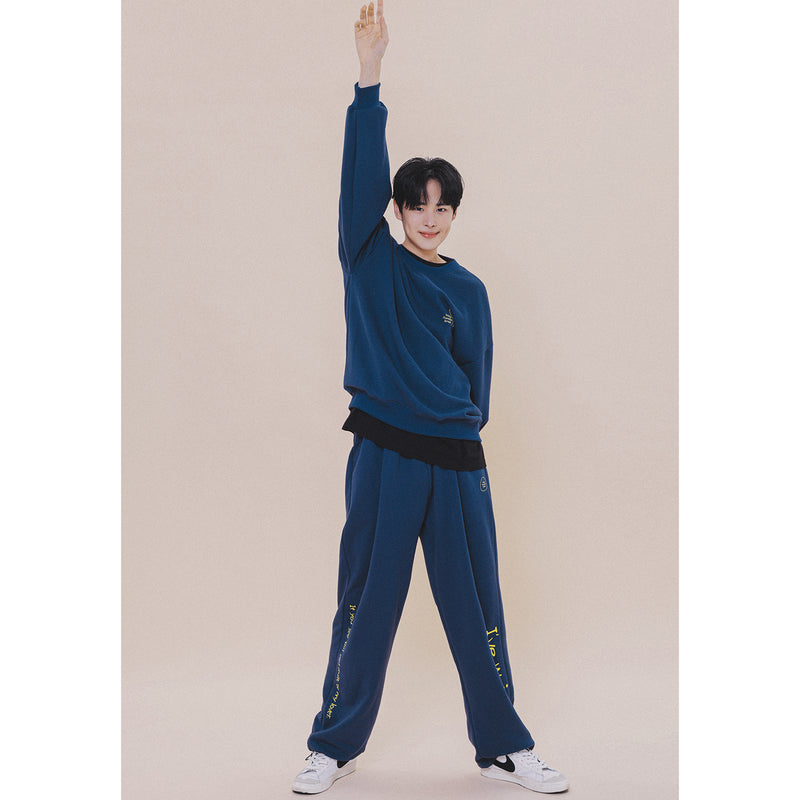 HOLYNUMBER7 X CHOI BYUNGCHAN CHICK GRAPHICS TRAINING PANTS_NAVY
