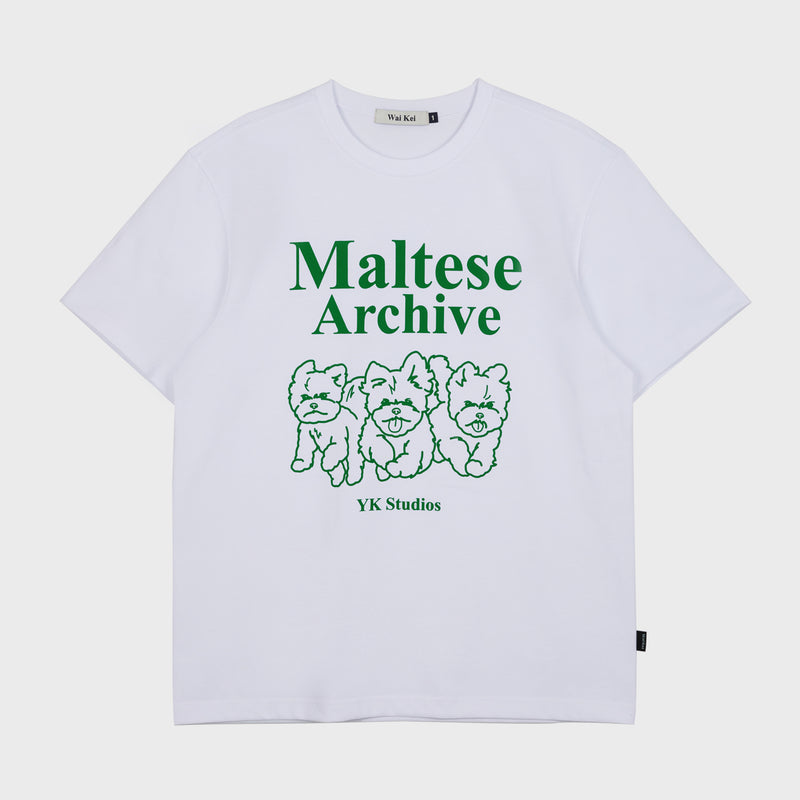 archive　60%　half　sle　–　line　マルチーズアーカイブライングラフィックハーフスリーブTシャツ　graphic　Maltese　SIXTYPERCENT