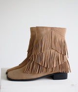 フリンジショートブーツ/Fringe Short Boots (2color)